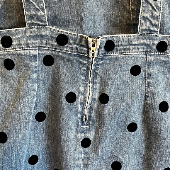 NASTY GIRL SIZE Small WASHED DENIM MINI DUNGAREE DRESS Overall - Picture 8 of 9